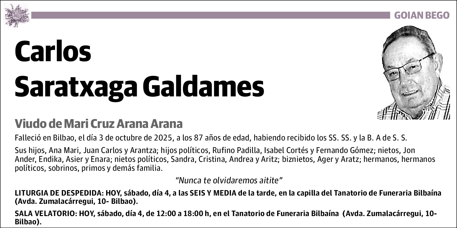 Carlos Saratxaga Galdames
