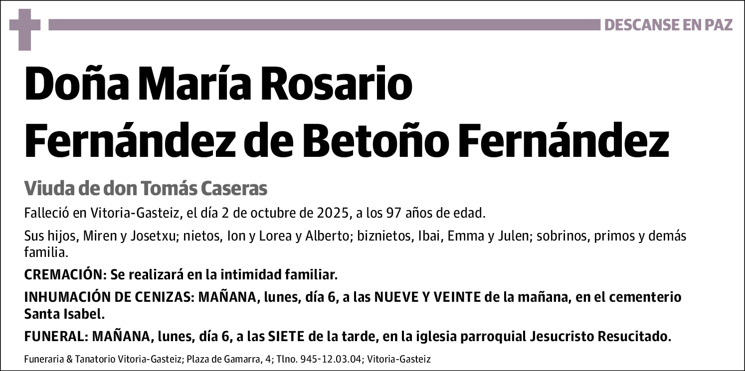 María Rosario Fernández de Betoño Fernández