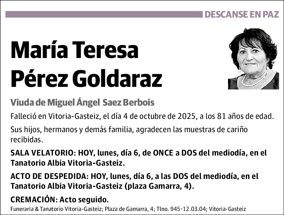 María Teresa Pérez Goldaraz