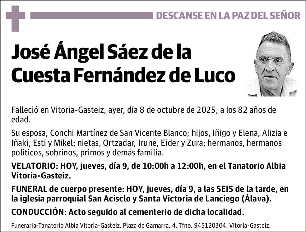 José Ángel Sáez de la Cuesta Fernández de Luco