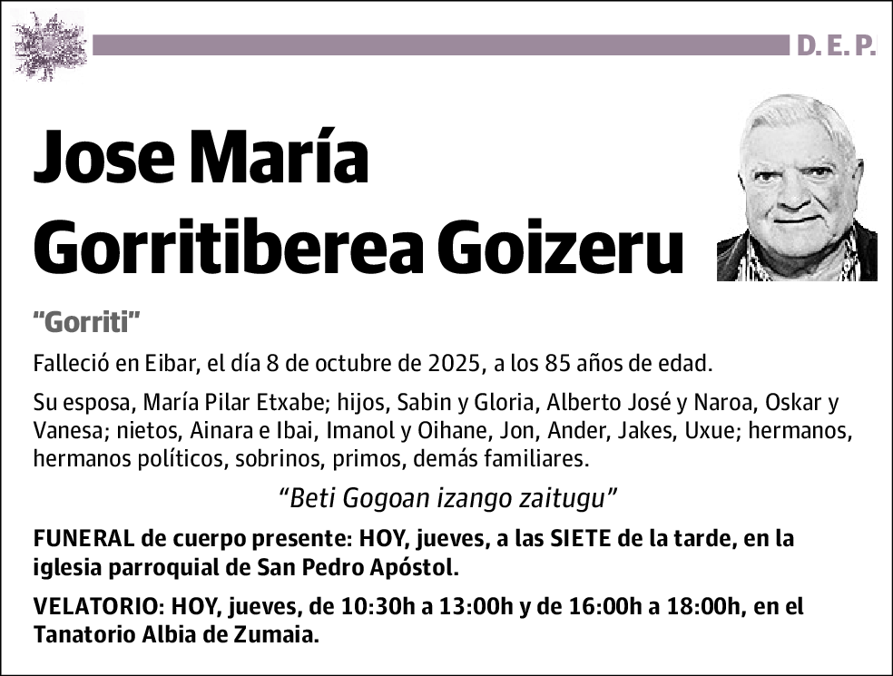 Jose María Gorritibera Goizeru