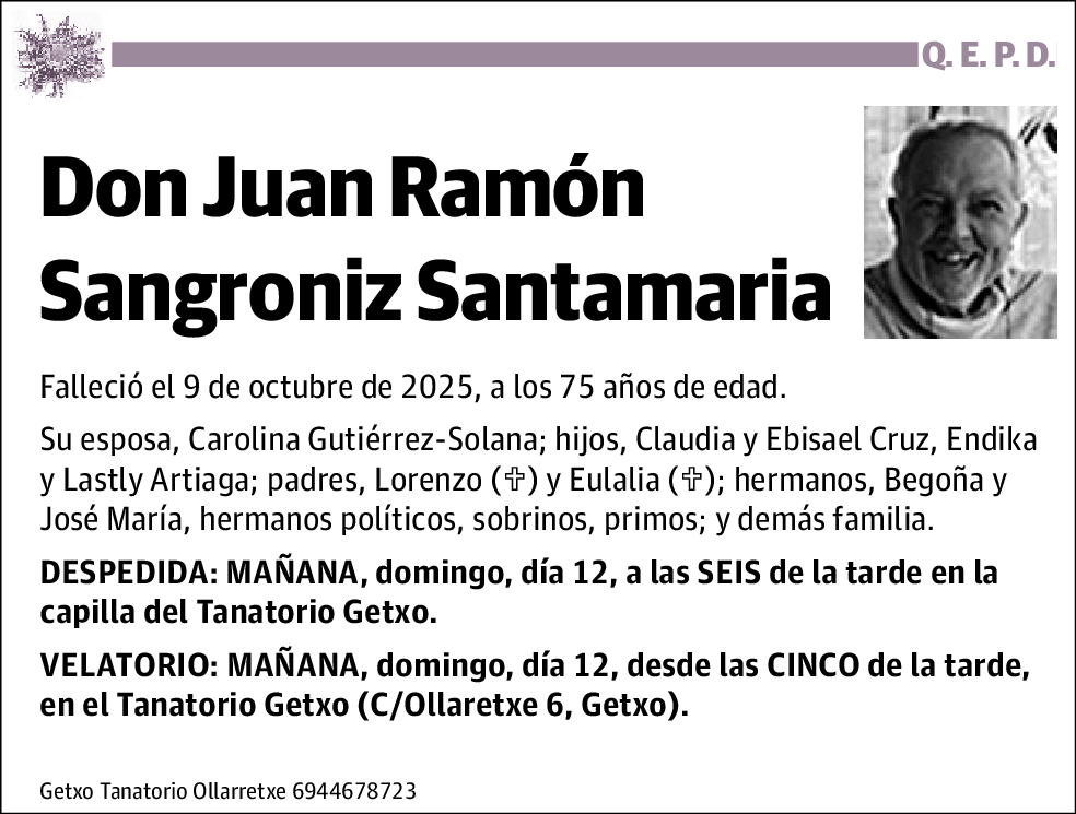Juan Ramon Sangroniz Santamaria