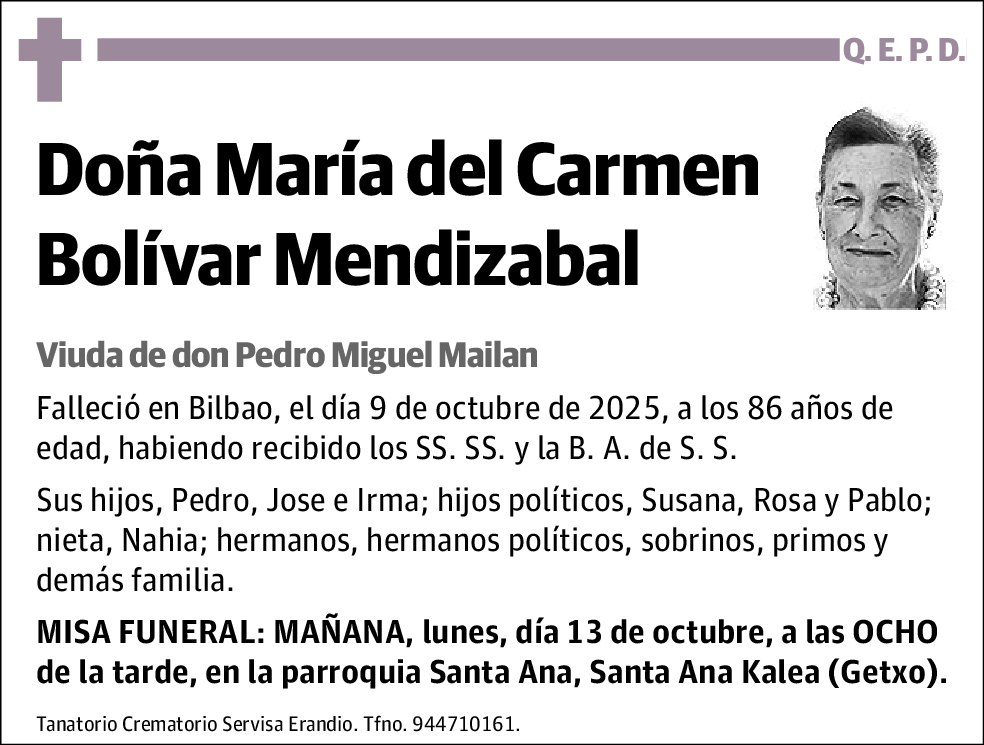 María del Carmen Bolívar Mendizabal