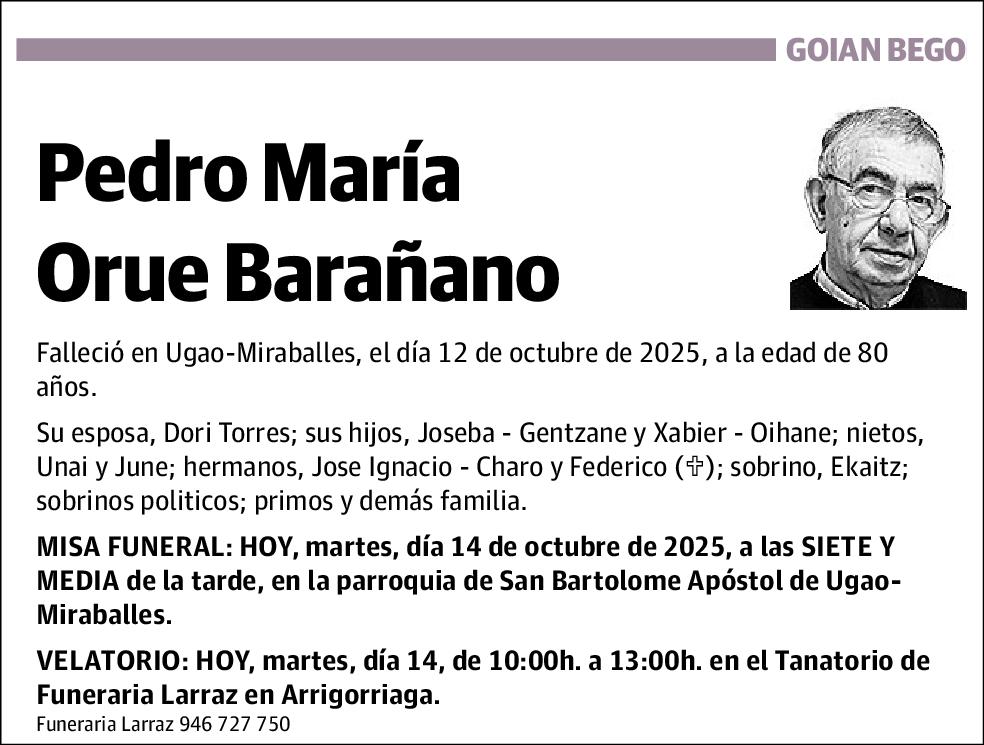 Pedro Maria Orue Barañano