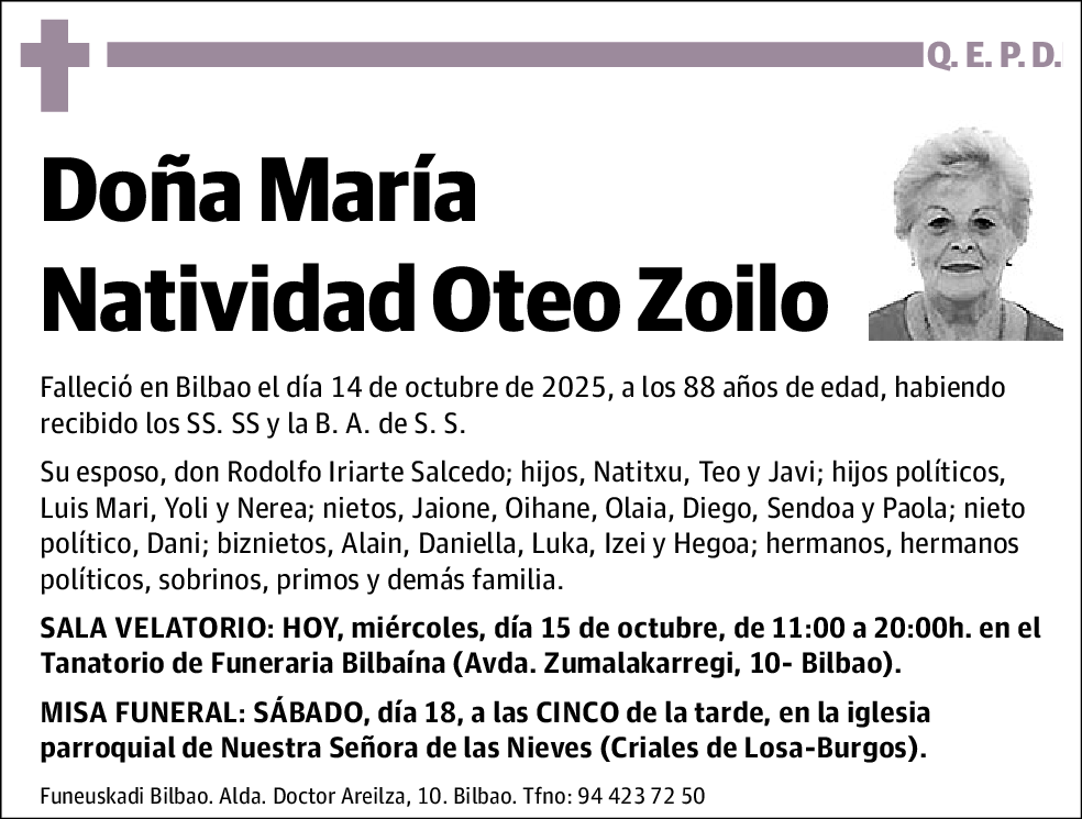 María Natividad Oteo Zoilo