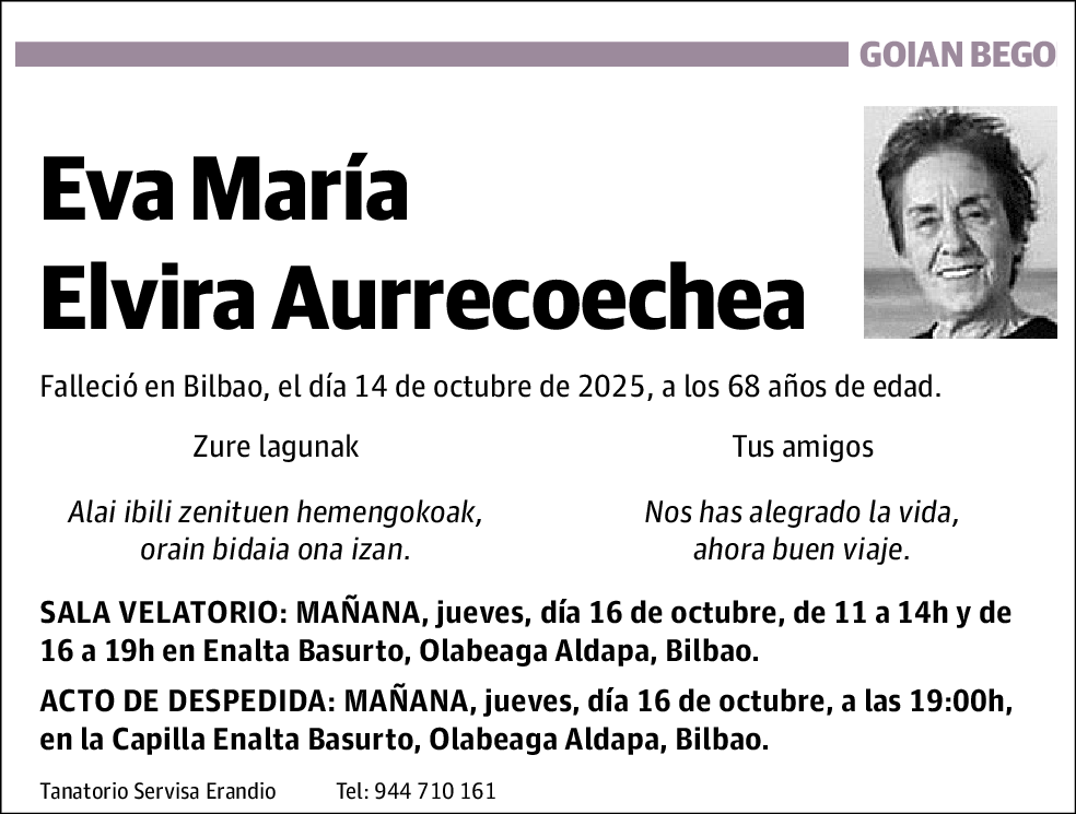 Eva María Elvira Aurrecoechea