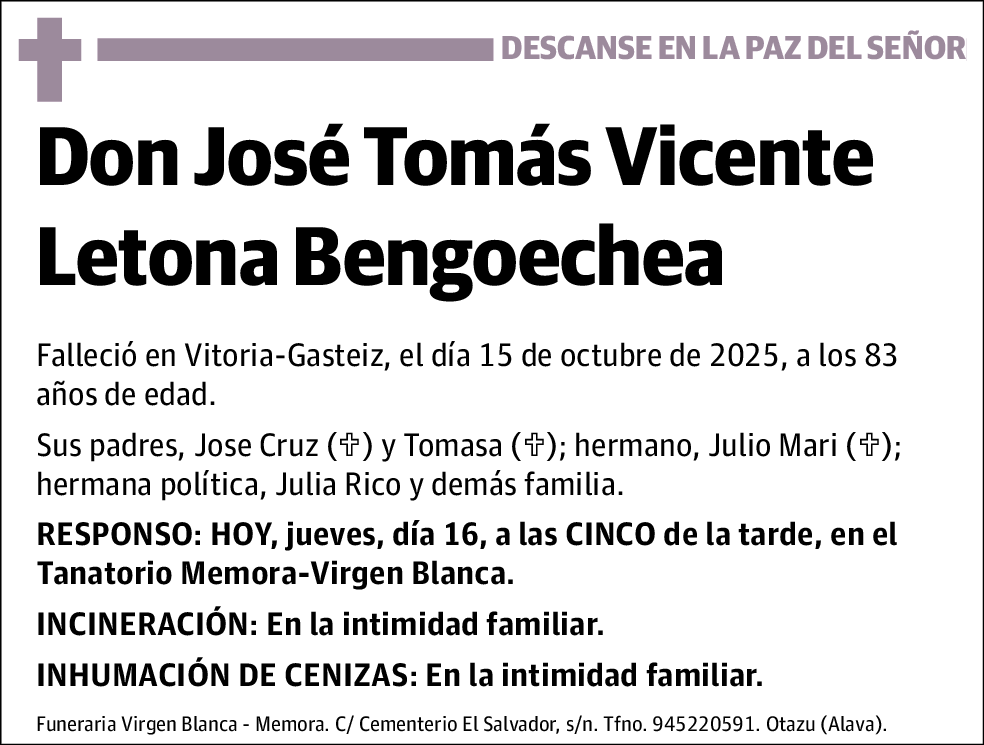 José Tomás Vicente Letona Bengoeche