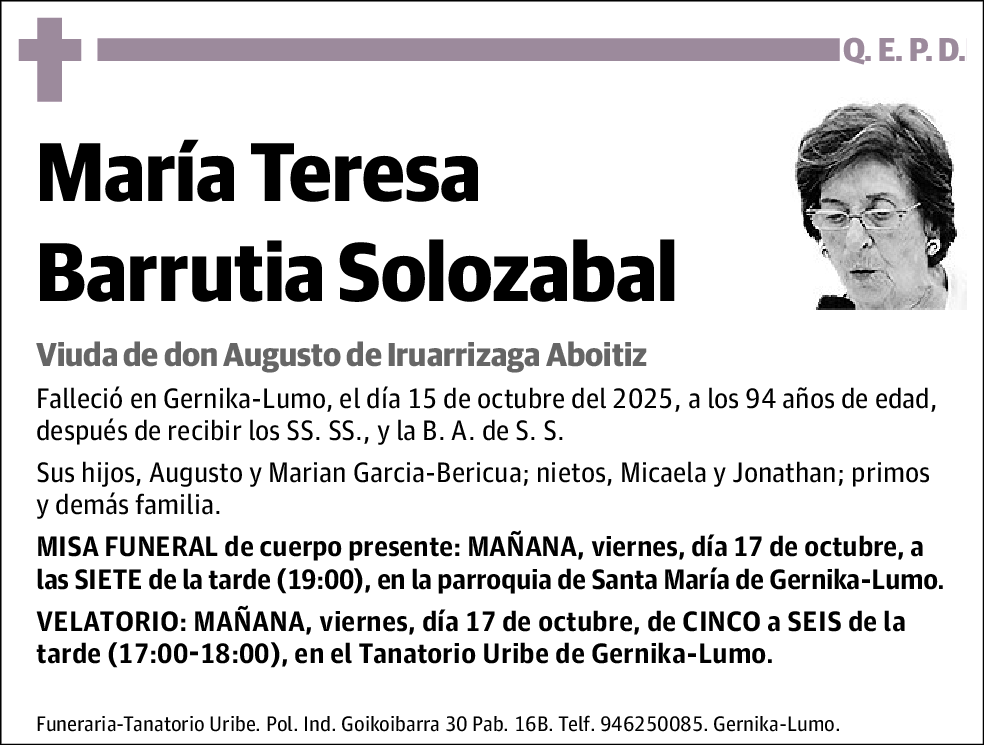 María Teresa Barrutia Solozabal