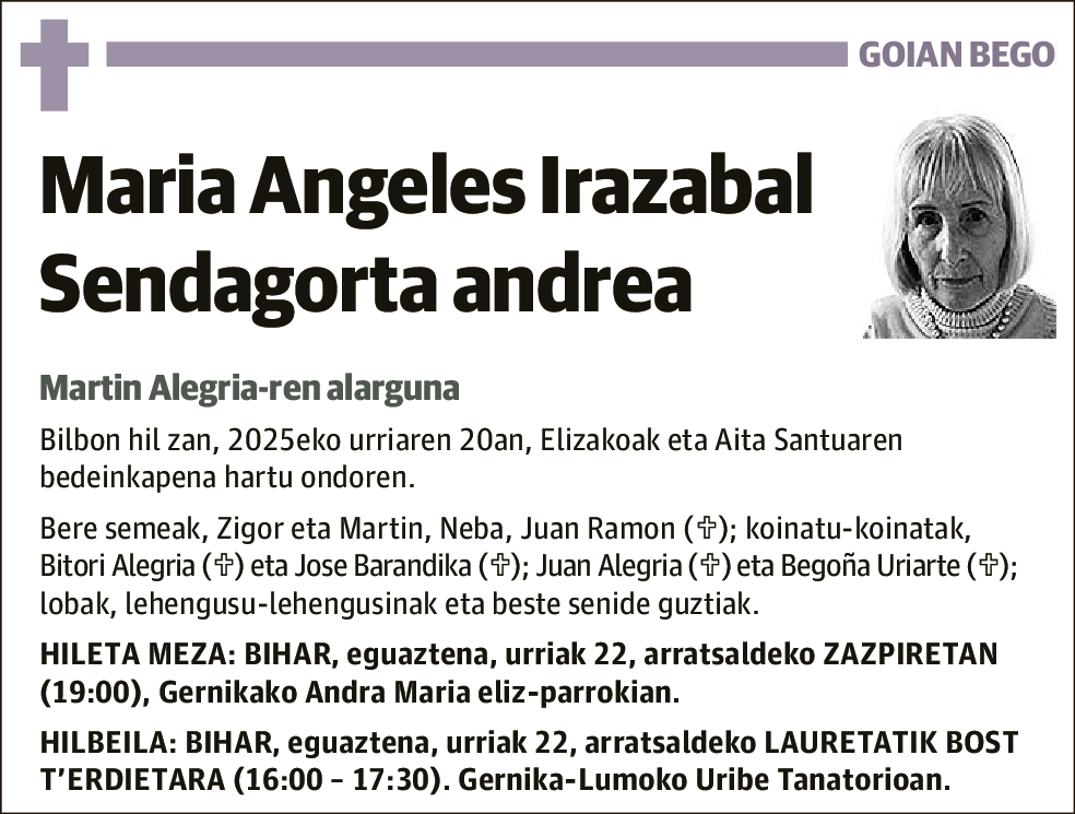 Irazabal Sendagorta Maria Angeles