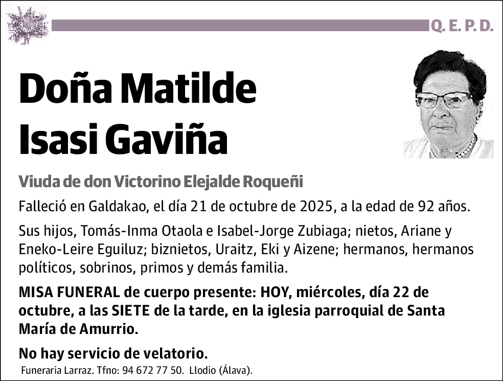 Matilde Isasi Gaviña