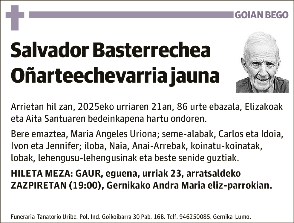 Salvador Basterrechea Oñarteechevarria