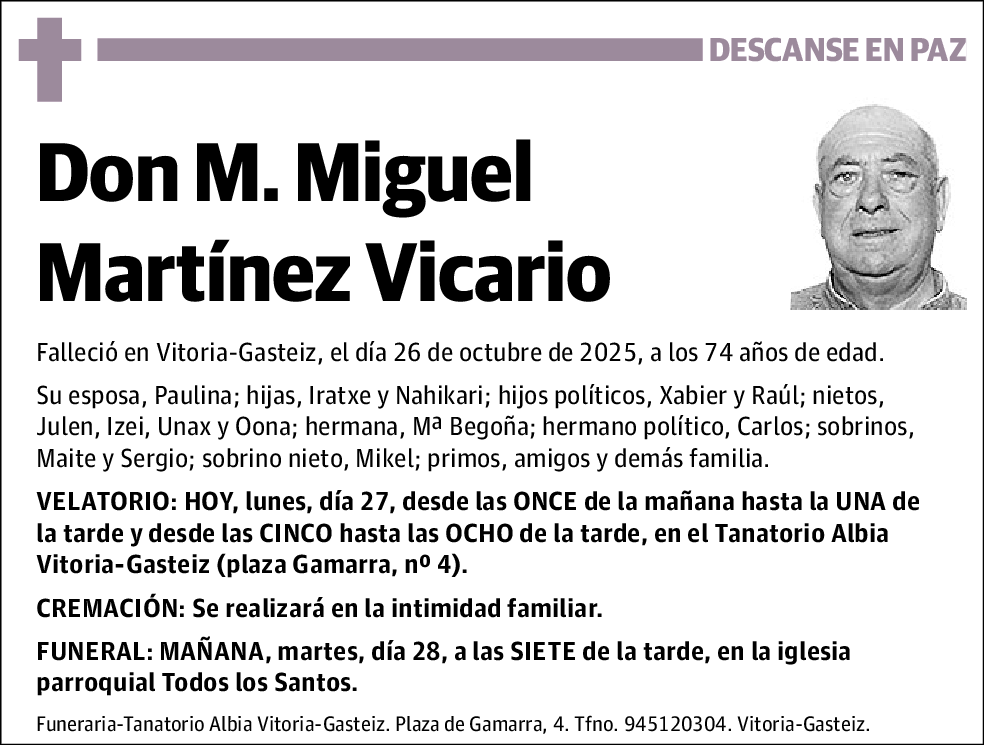 M. Miguel Martínez Vicario