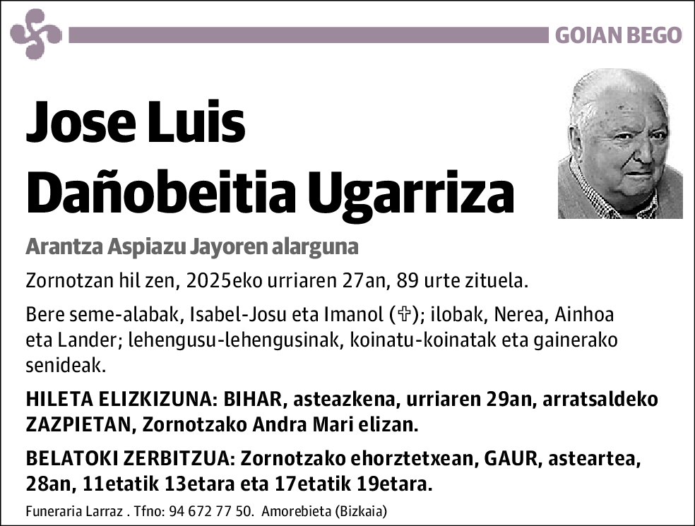 Jose Luis Dañobeitia Ugarriza