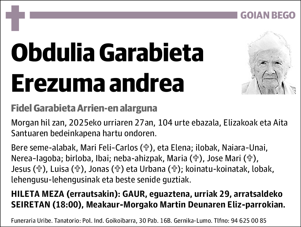 Obdulia Garabieta Erezuma