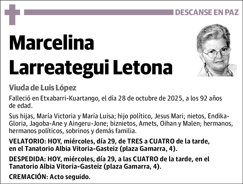 Marcelina Larreategui Letona