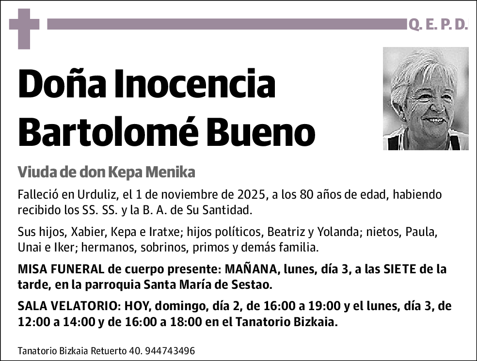 Inocencia Bartolome Bueno