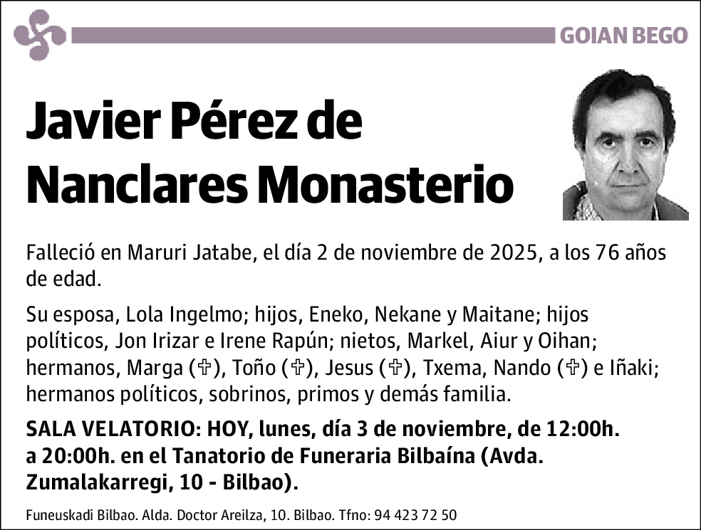 Javier Perez de Nanclares Monasterio