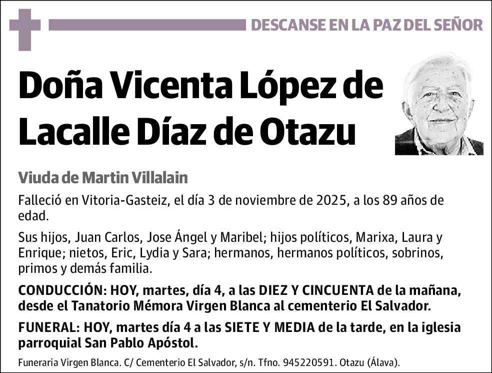 Vicenta López de Lacalle Díaz de Otazu