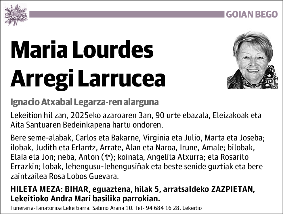 Maria Lourdes Arregi Larrucea