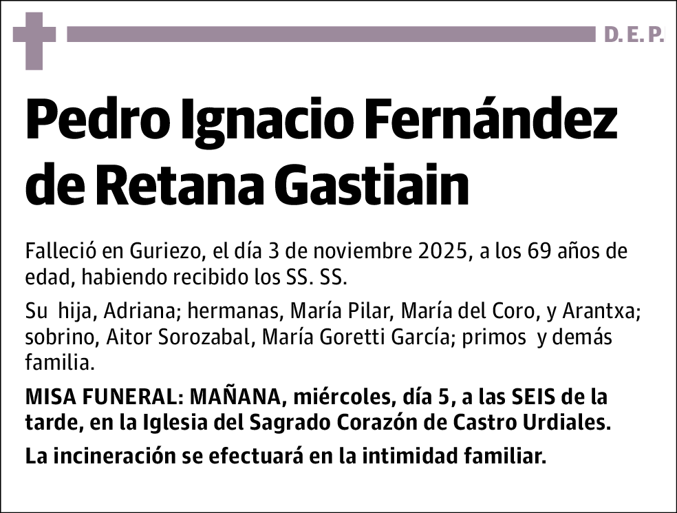Pedro Ignacio Fernándezd de Retana Gastiain