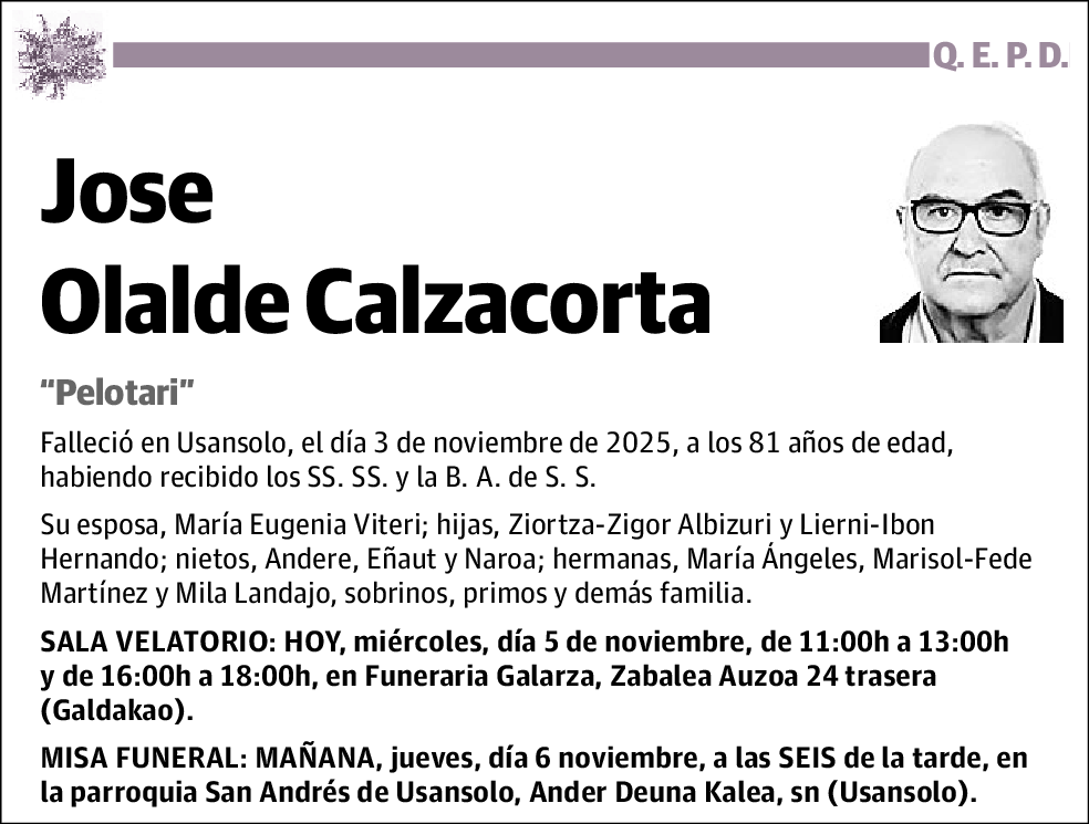 Jose Olalde Calzacorta