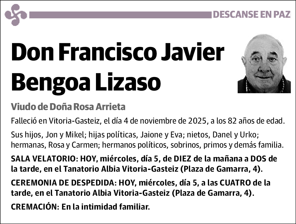 Francisco Javier Bengoa Lizaso
