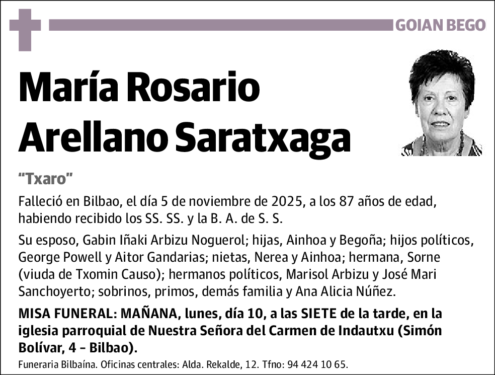 María Rosario Arellano Saratxaga