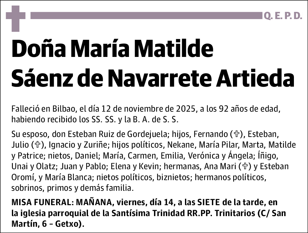 María Matilde Sáenz de Navarrete Artieda
