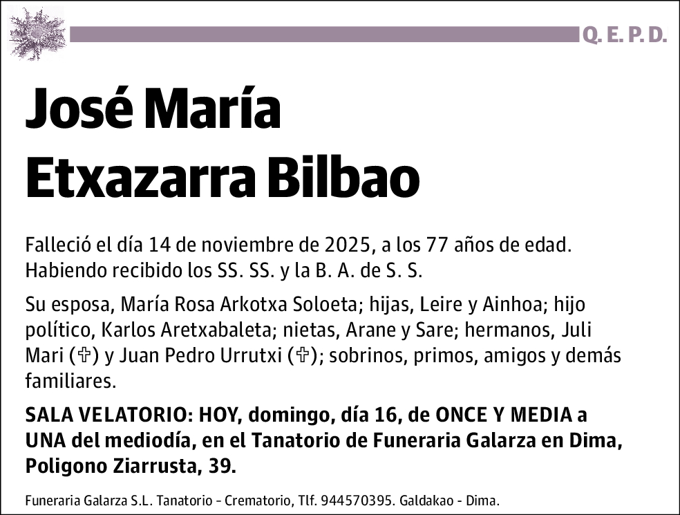José María Etxazarra Bilbao