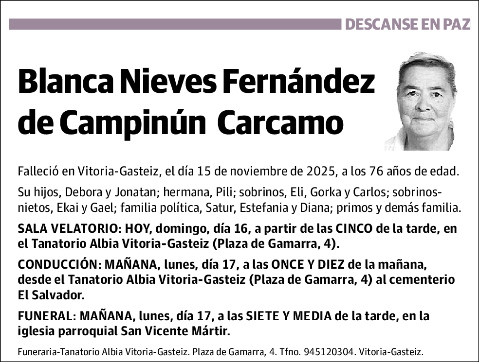 Blanca Nieves Fernández de Campinún Carcamo