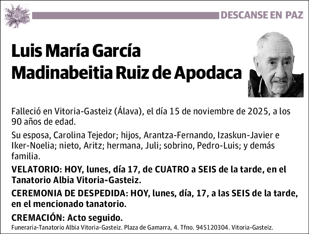 Luis María García Madinabeitia Ruiz de Apodaca
