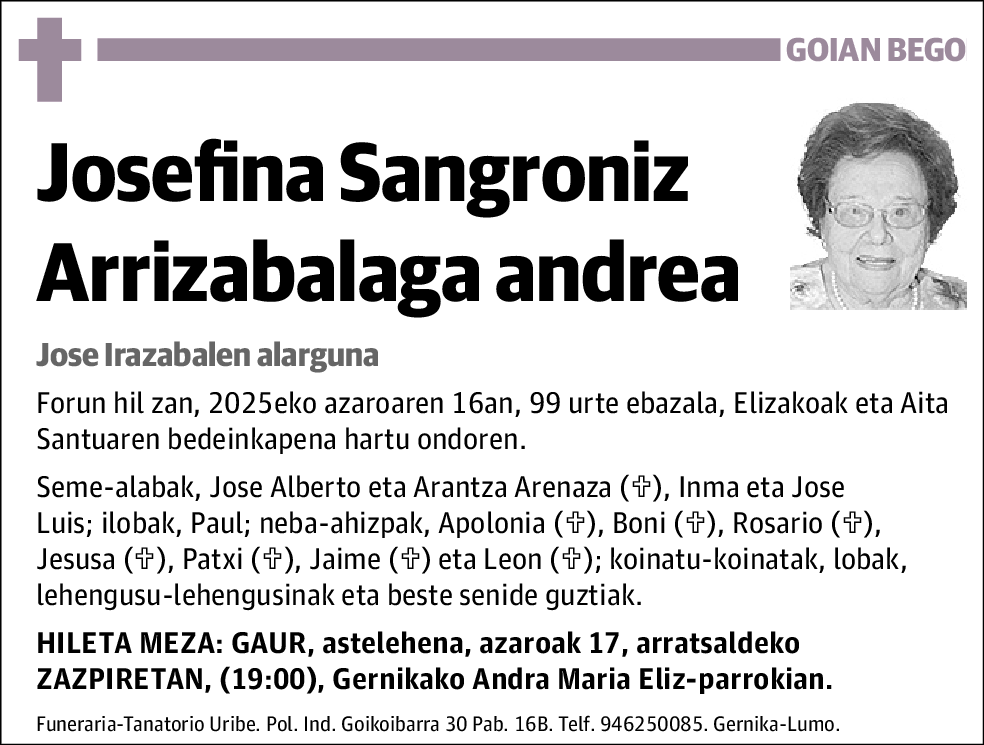 Josefina Sangroniz Arrizabalaga