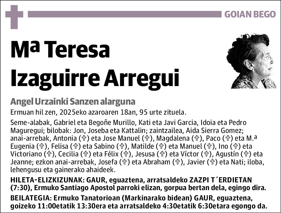 Mª Teresa Izaguirre Arregui