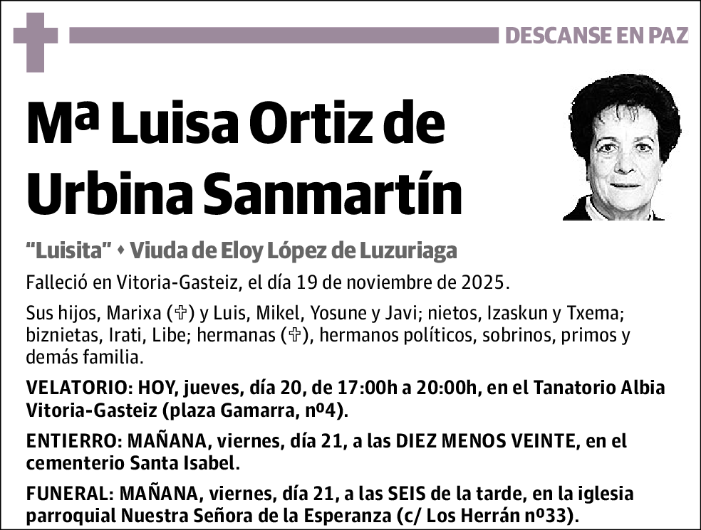 Mª Luisa Ortiz de Uriba Sanmartín