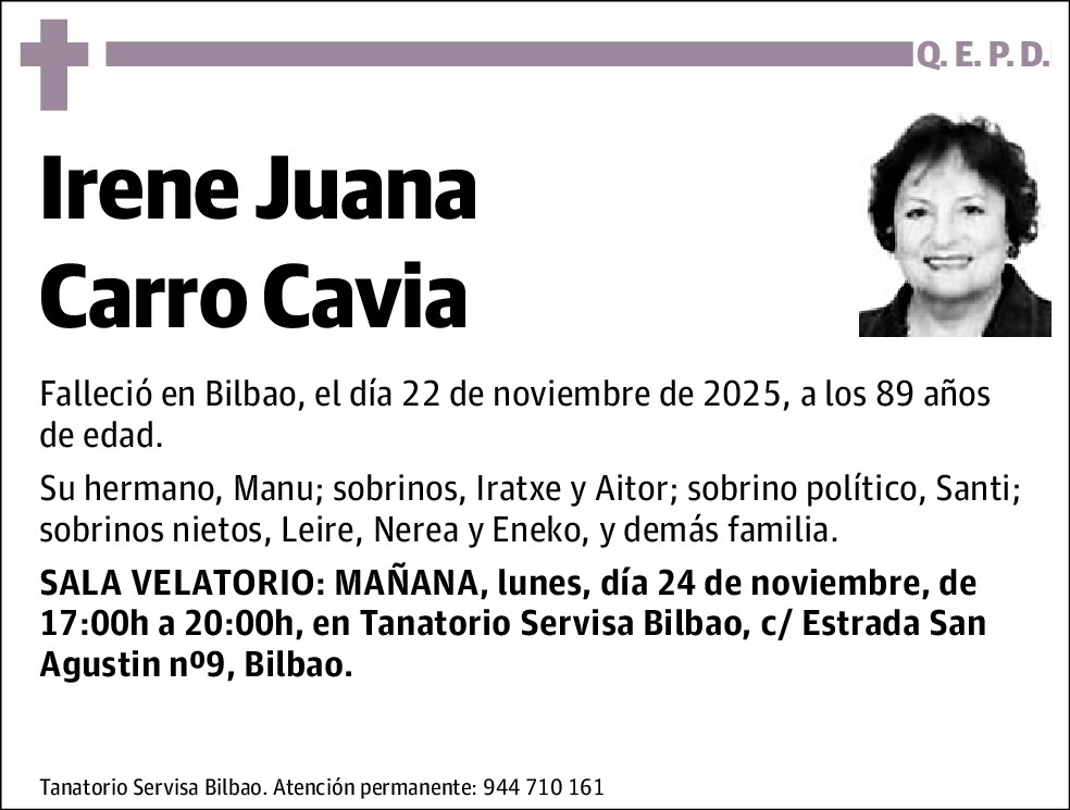 Irene Juana Carro Cavia