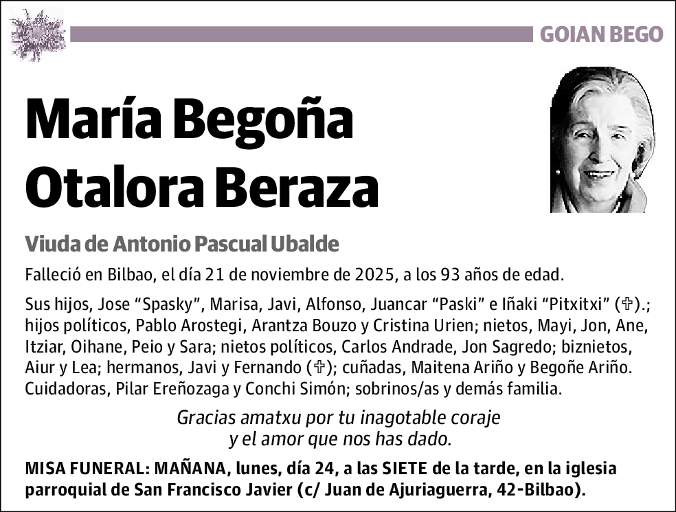 María Begoña Otalora Beraza