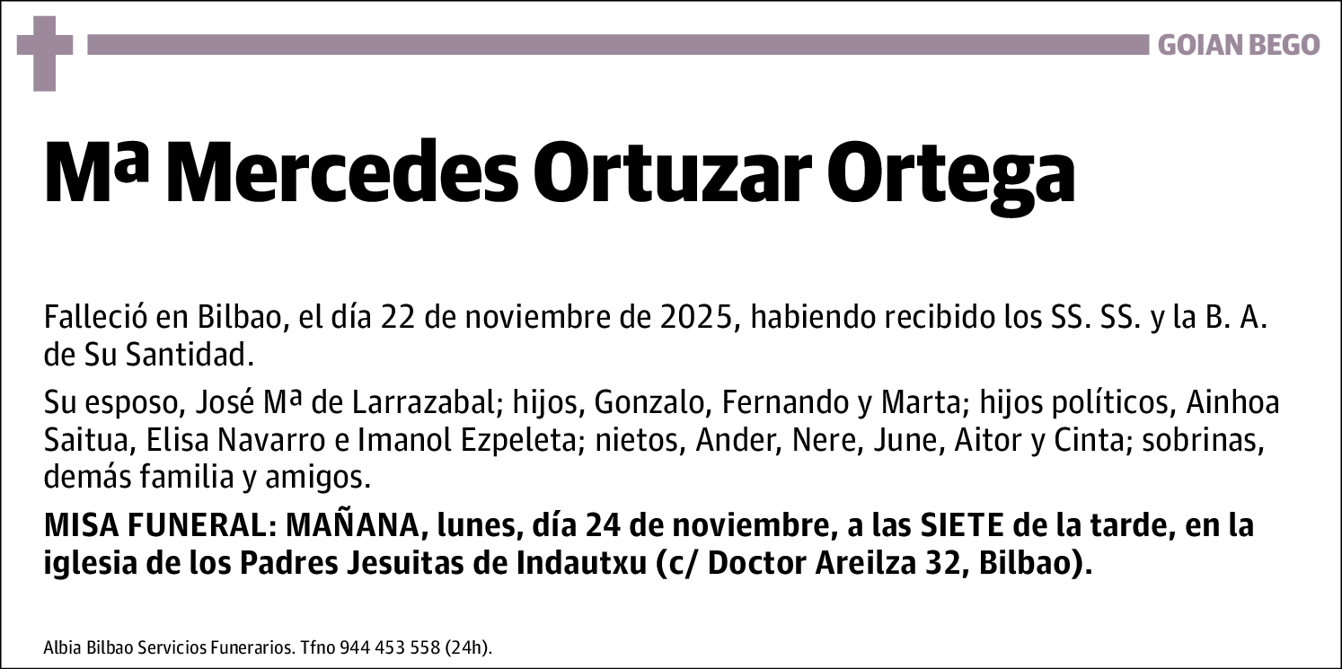 Mª Mercedes Ortuzar Ortega