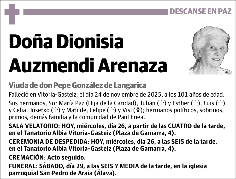 Dionisia Auzmendi Arenaza