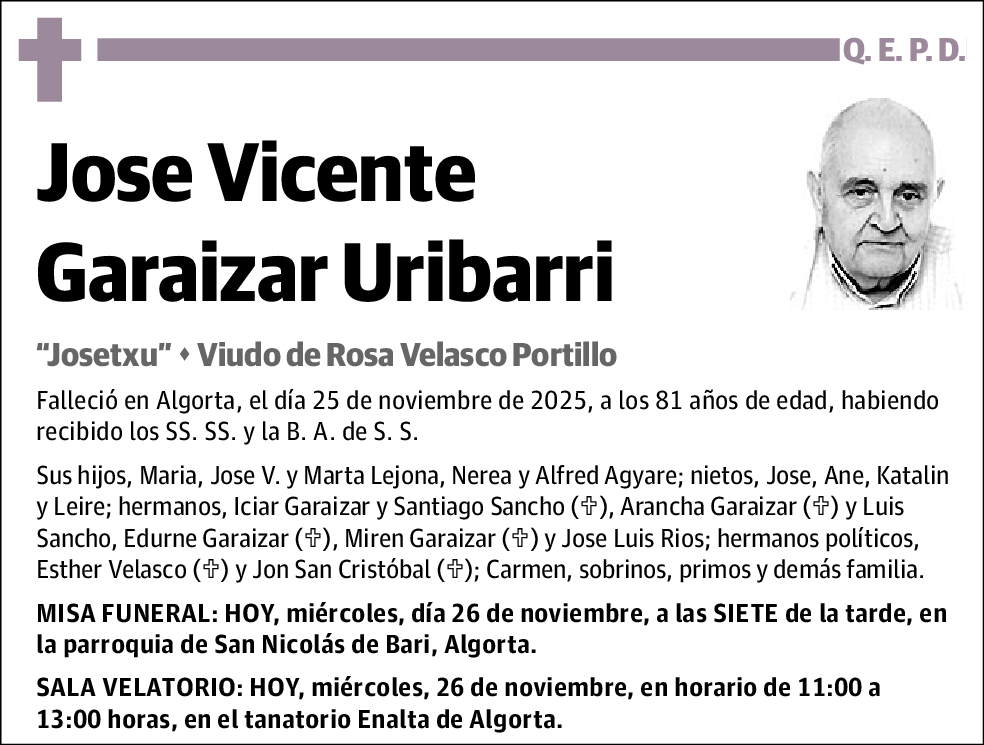 Jose Vicente Garaizar Uribarri
