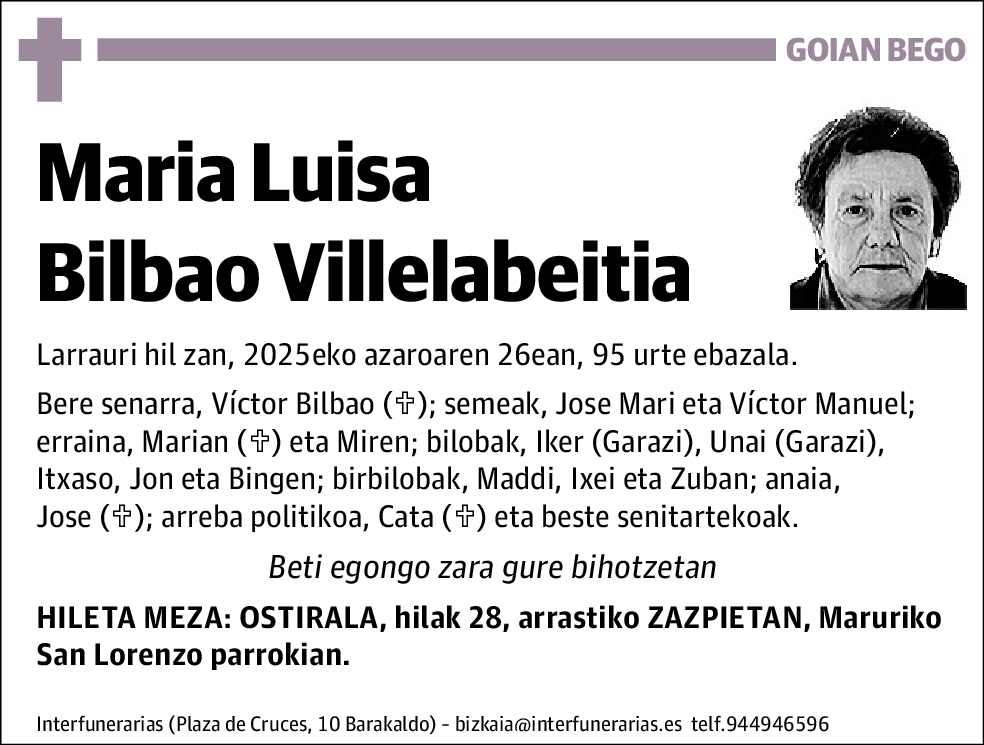 María Luisa Bilbao Villelabeitia