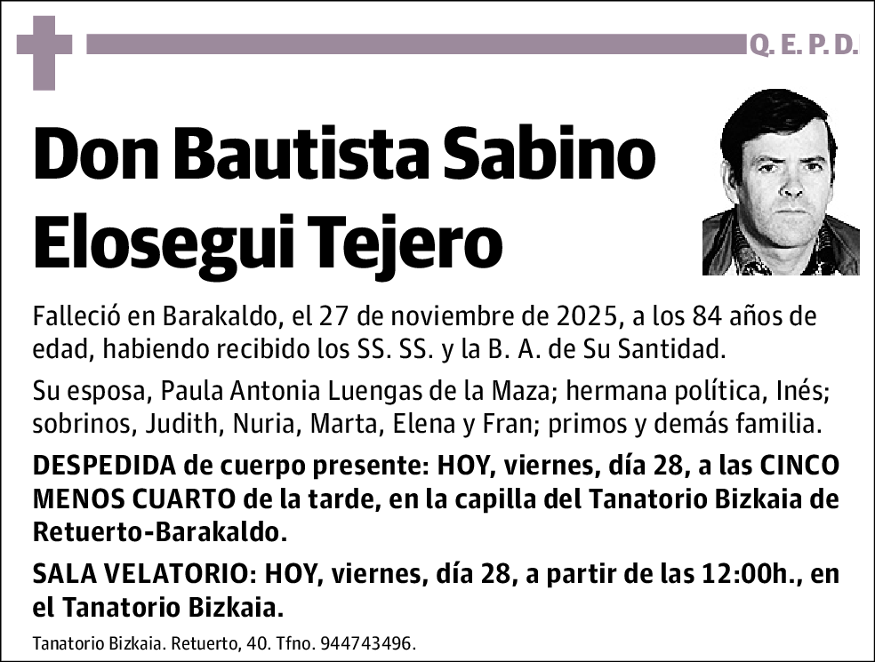 Bautista Sabino Elosegui Tejero