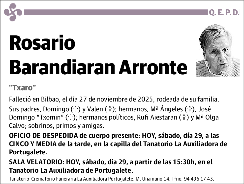 Rosario Barandiaran Arronte