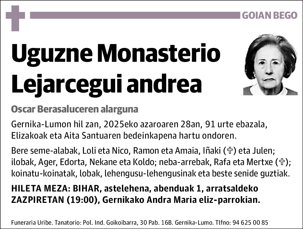 Uguzne Monasterio Lejarcegui