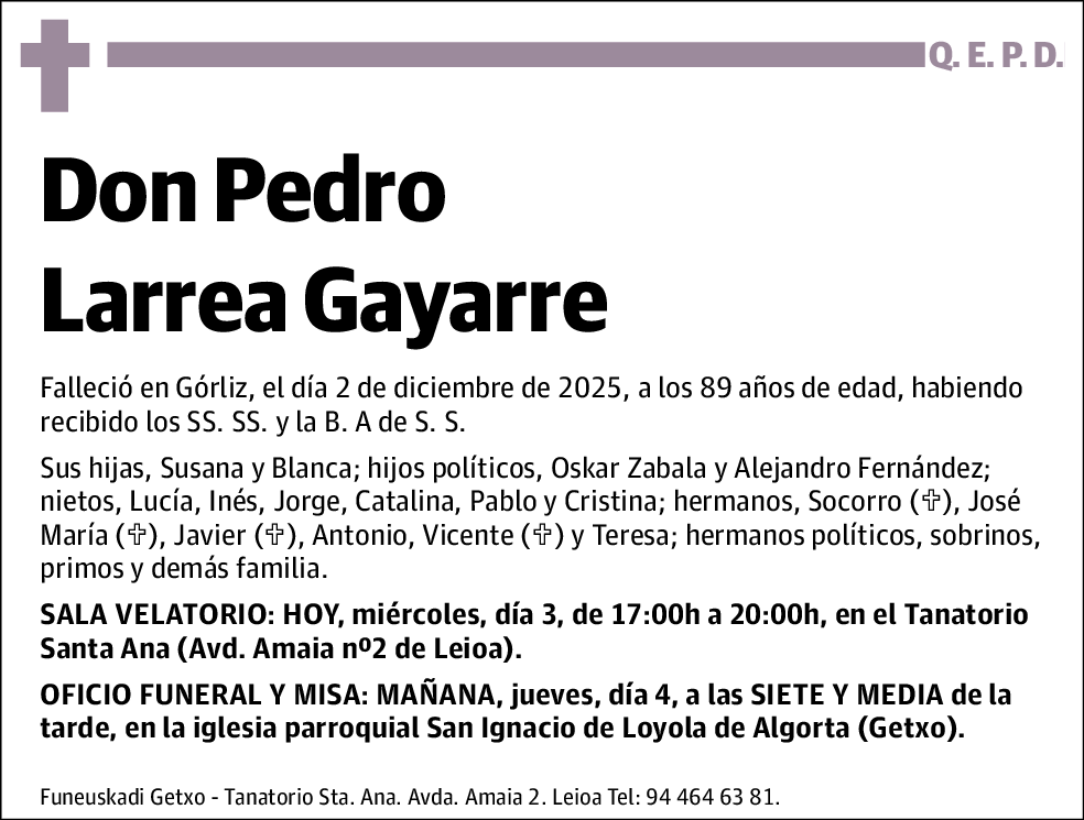 Pedro Larrea Gayarre