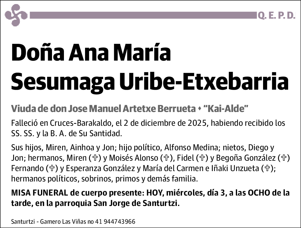 Ana María Sesumaga Uribe-Etxebarria