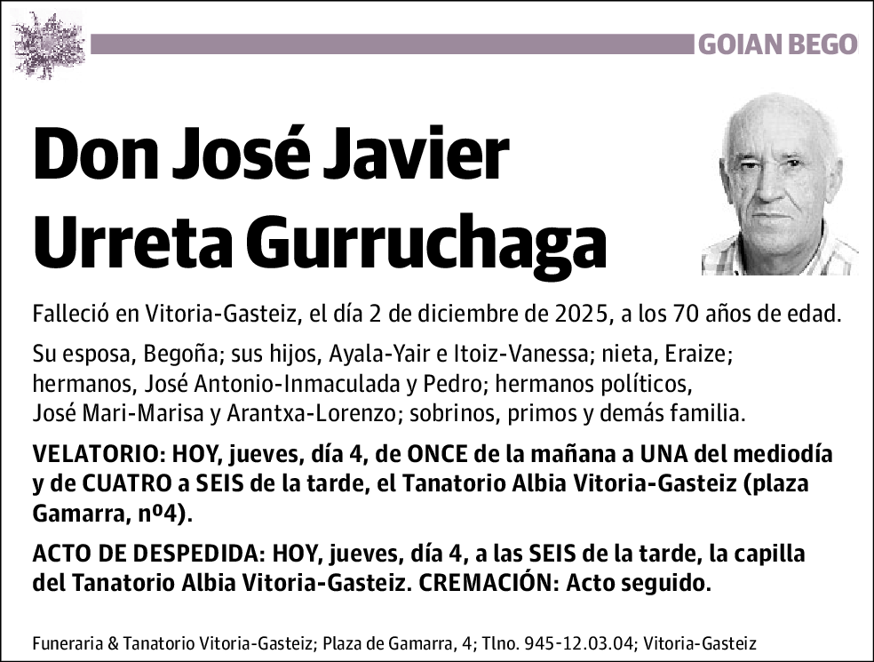 José Javier Urreta Gurruchaga