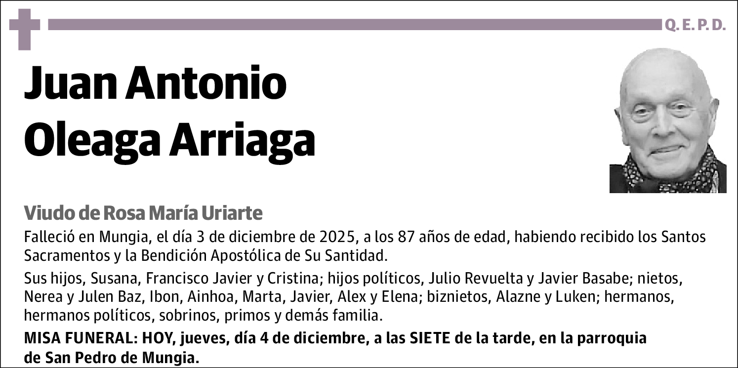 Juan Antonio Oleaga Arriaga