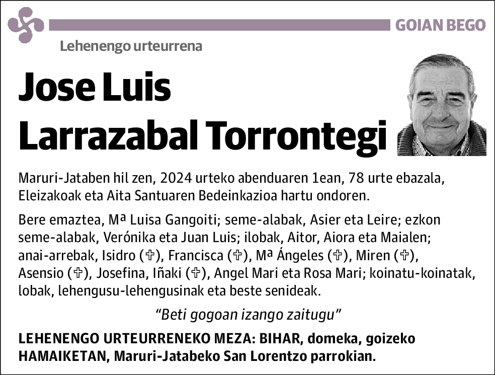 Jose Luis Larrazabal Torrontegi