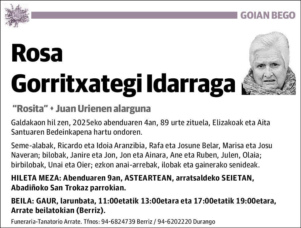 Rosa Gorritxategi Idarraga