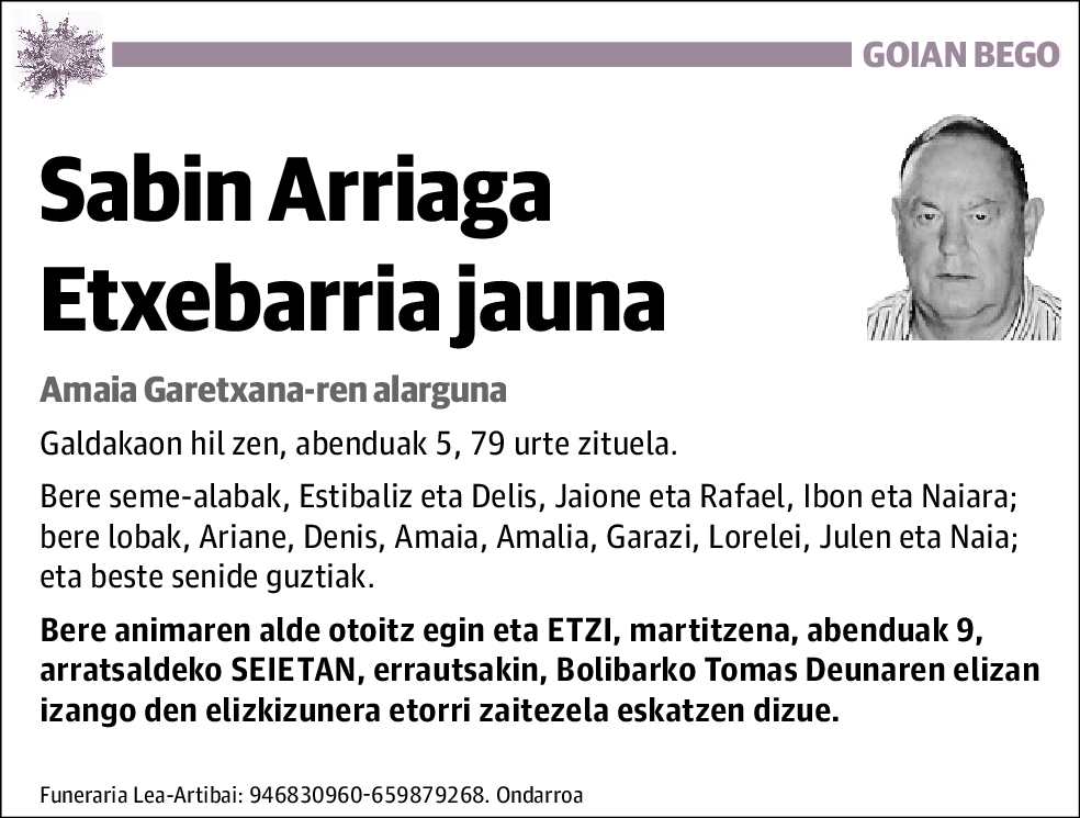 Sabin Arriaga Etxebarria